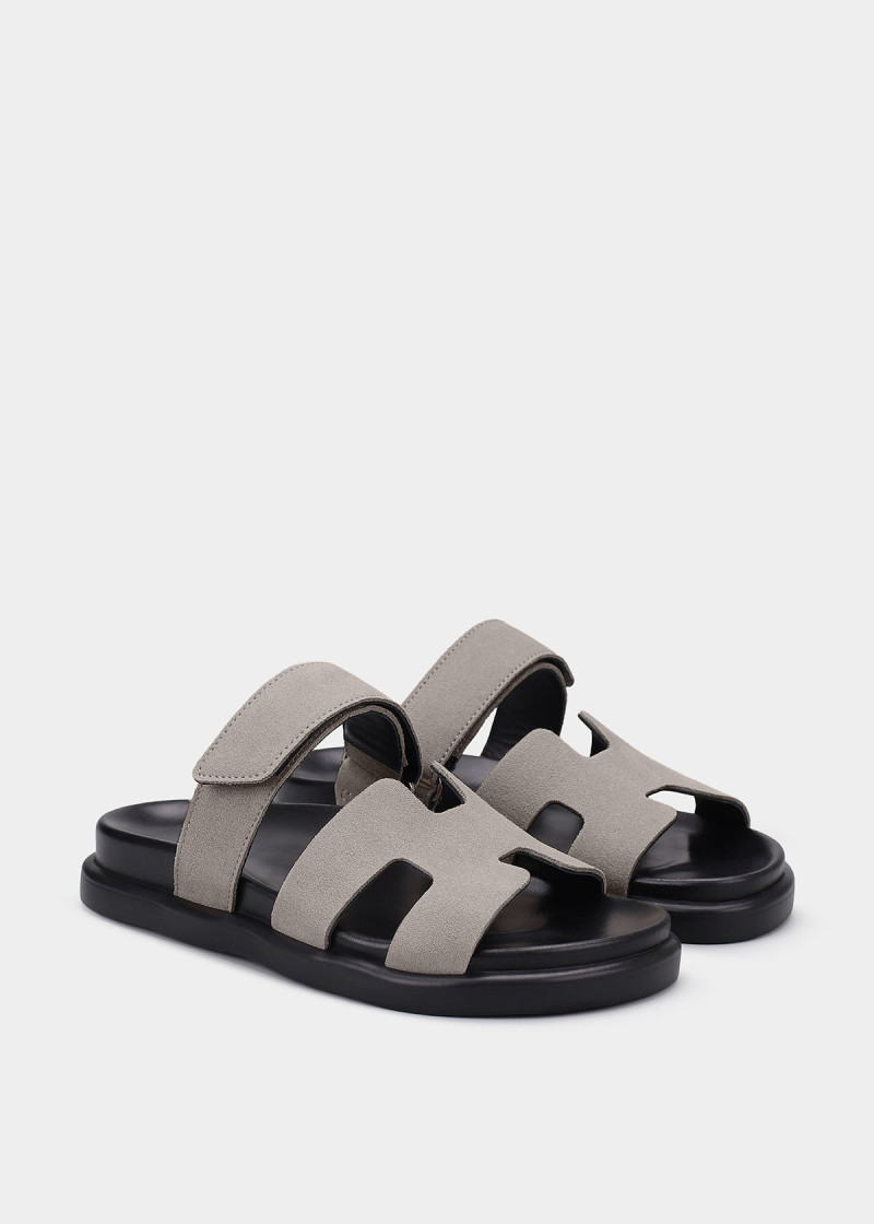 Шльопанці Seba сіро-бежева замша
